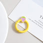 Strawberry Painted Circle Zinc Alloy Trigger Spring Keyrings 6pcs 32mm 13