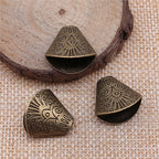 Shell Cone Metal Beads 18x19x10mm Vintage Totem Pattern 30pcs 4