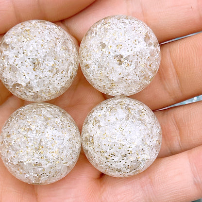 Glitter Bubblegum Beads 25mm Crackled Chunky Acrylic 50pcs 8