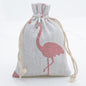 Cotton Linen Drawstring Pouches 10x14cm Animal and Botanical Prints 2pcs 19