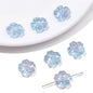 Transparent Cherry Blossom Glass Beads 14mm Gradient Pink Blue 10pcs 13