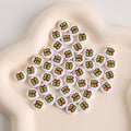 Christmas Theme Flat Acrylic Beads 5x10mm Santa Gift Printed 100pcs 6
