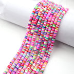 Flat Clay Beads 6mm Colorful Polymer Spacer Disc 10strands 4