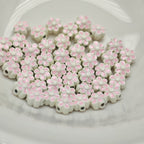 Six Petal Flower Metal Beads 7mm Dual Color Zinc Alloy 20pcs 3