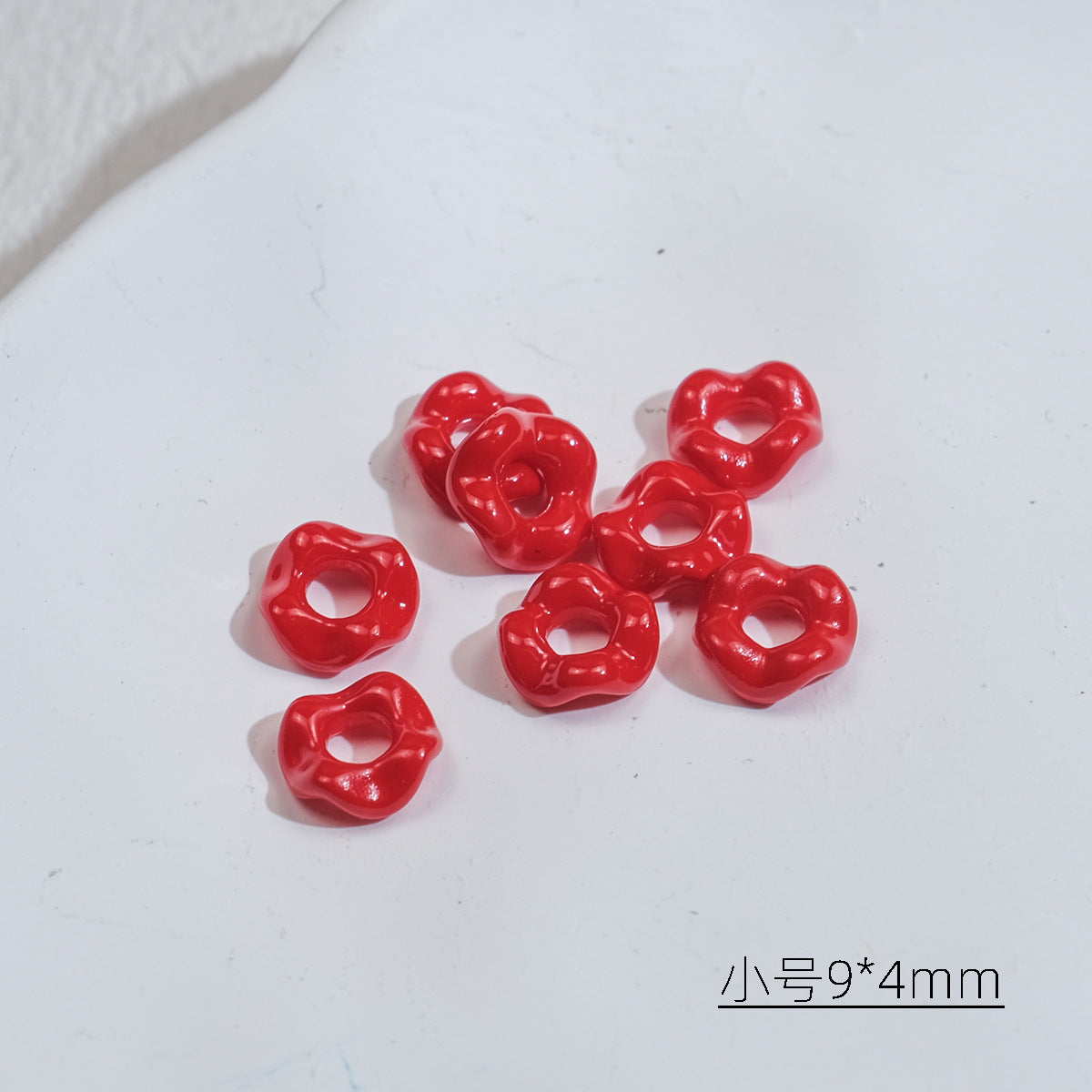 Acrylic Wavy Spacer Beads 9mm Mini Glossy Finish 100pcs 11