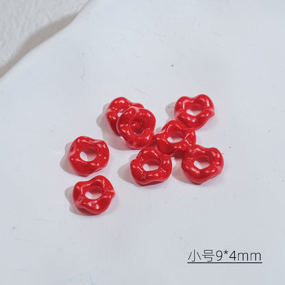 Acrylic Wavy Spacer Beads 9mm Mini Glossy Finish 100pcs 11