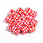 Colored Checkerboard Rounded Acrylic Square Beads 13mm 10pcs 12