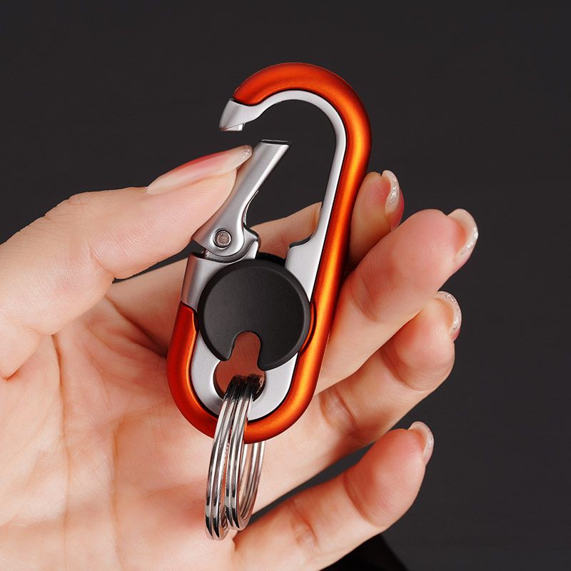 Metal Carabiner Keychain Zinc Alloy Vintage Style Black Blue Orange 4