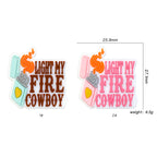 Silicone Focal Beads Lighter Light My Fire Text 20pcs 2