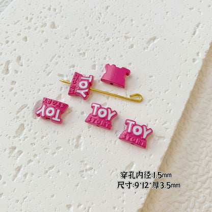 Painted Cute Character Plate Series Metal Beads Bulk 20pcs 8