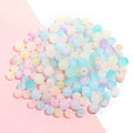 Dual Color Gradient Round Acrylic Beads 8-10mm Imitation Jade 100pcs