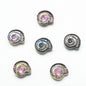 Electroplated Flat Spiral Shell Glass Beads 12mm Iridescent 30pcs 15