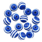 Rainbow Color Striped Resin Beads 12mm Round Glossy 60pcs 5