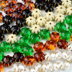 Painted Flattened Pumpkin Acrylic Beads 12mm Mixed Colors 40pcs 2