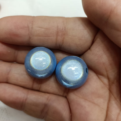 Plated Bubblegum Beads 20mm Iridescent Laser-coated Bulb 50pcs 13