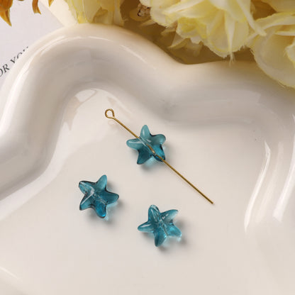 Lampwork Glass Beads Irregular Starfish 15mm Translucent Colors 20pcs 11
