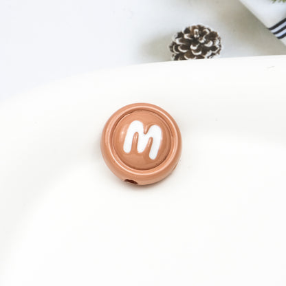 Baking Painted Acrylic Beads 18mm Enamel Candy Letter 50pcs 10