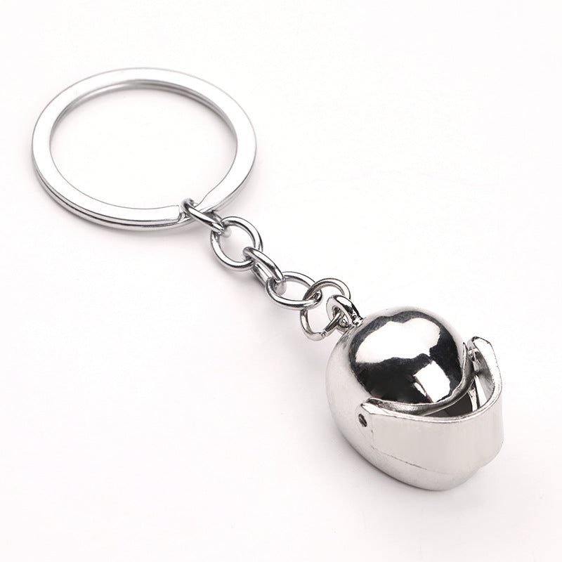 Metal Motorcycle Helmet Keychain Zinc Alloy with Shiny Visor Multiple Colors 4