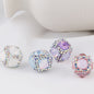 Opal Wrapped Polymer Clay Square Rhinestone Beads 20mm 6pcs
