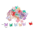 Czech Glass Butterfly Beads 11mm Translucent Pastel Gold Foil 10pcs 4