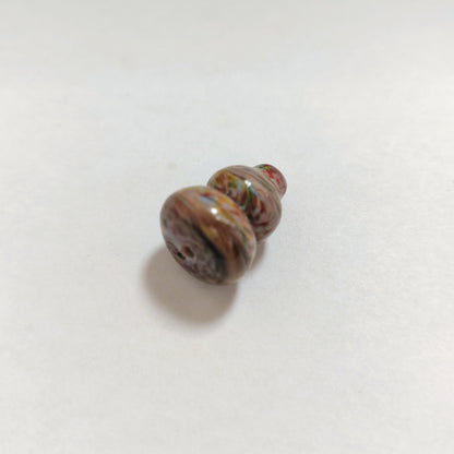 Vintage Lampwork Gourd Glass Beads 16x20mm Confetti Phoenix Tail 10pcs 10