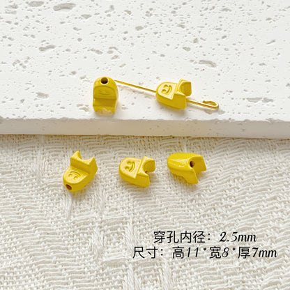 Chair and Jigsaw Metal Beads Painted Colorful Glossy 20pcs 19
