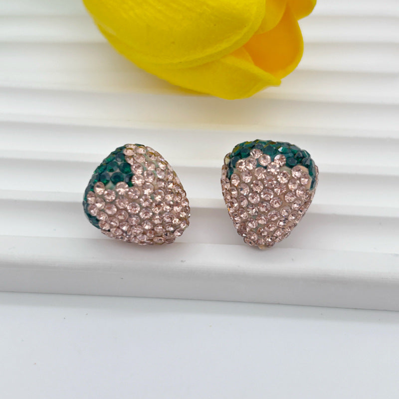 Strawberry Polymer Rhinestone Beads 17mm Colorful Mixed 10pcs 16