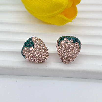 Strawberry Polymer Rhinestone Beads 17mm Colorful Mixed 10pcs 16