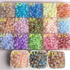 Dual Color Round Glass Beads 8mm Gradient Painted 100pcs 3