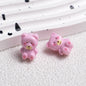 Cartoon Printed Teddy Bear Acrylic Beads 16mm Colorful Mixed 50pcs 5