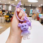 Creative Resin Cartoon Gradient Bear Keychain Metal Material 6