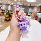 Creative Resin Cartoon Gradient Bear Keychain Metal Material 6