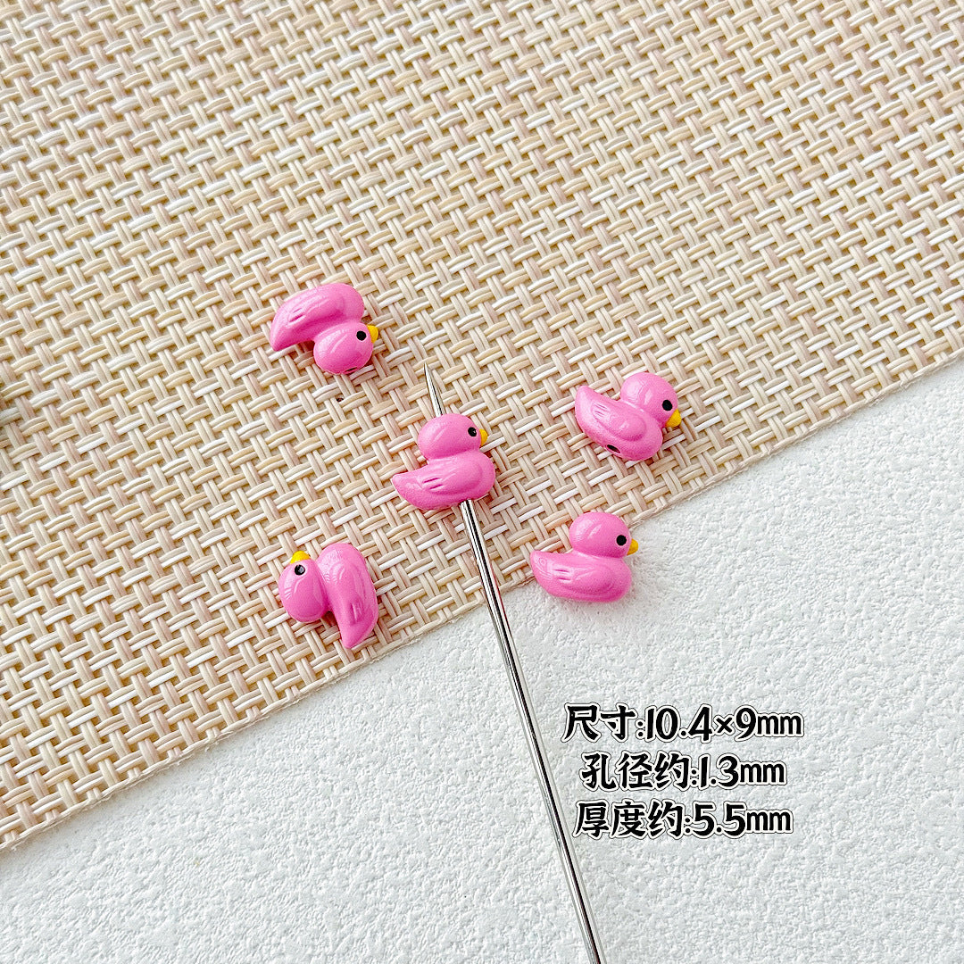 Duck Metal Beads 10mm 3D Baking Painted Alloy 10pcs 10
