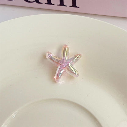 UV Plating Starfish Acrylic Beads 20mm Transparent Iridescent 250pcs 9