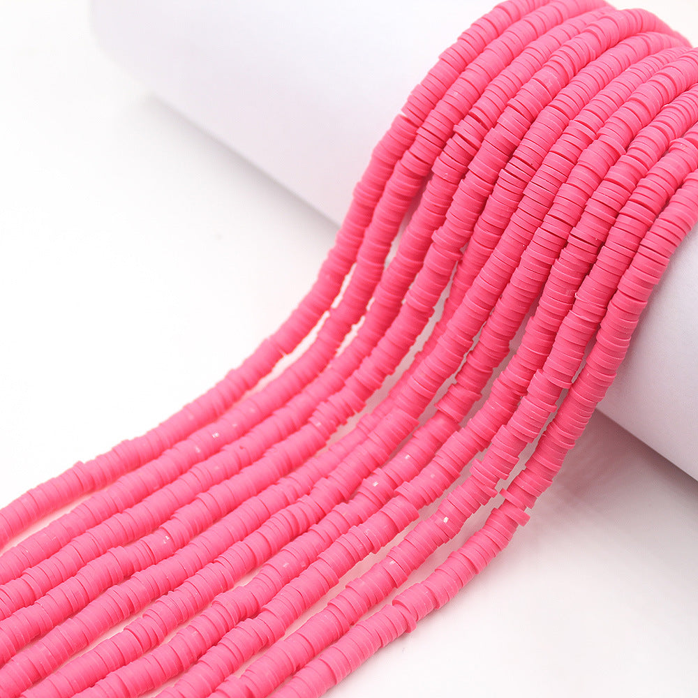 Flat Clay Beads 6mm Solid Color Polymer Spacer Discs 10strands 21