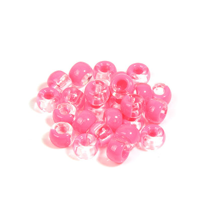 Clear Two-color Pony Beads 9mm Translucent Mixed Colors 200pcs 8