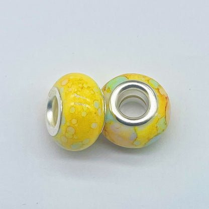 Resin Spacer Beads 14mm Ink Painting Large Hole 50pcs 11