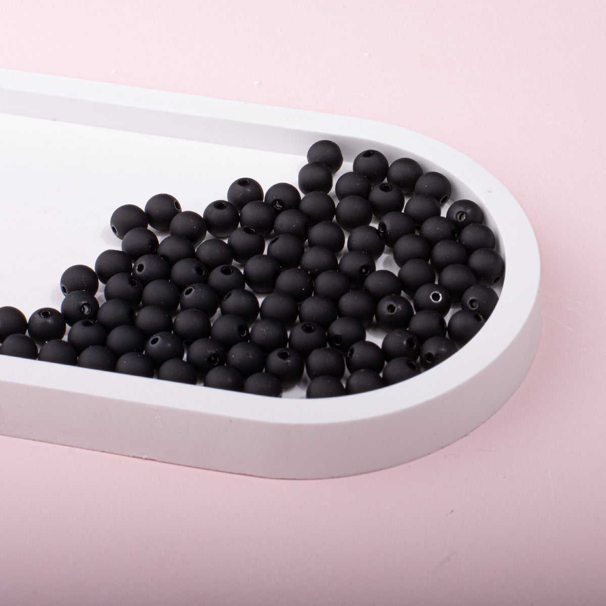 Solid Color Rubberized Round Acrylic Beads 8mm 6