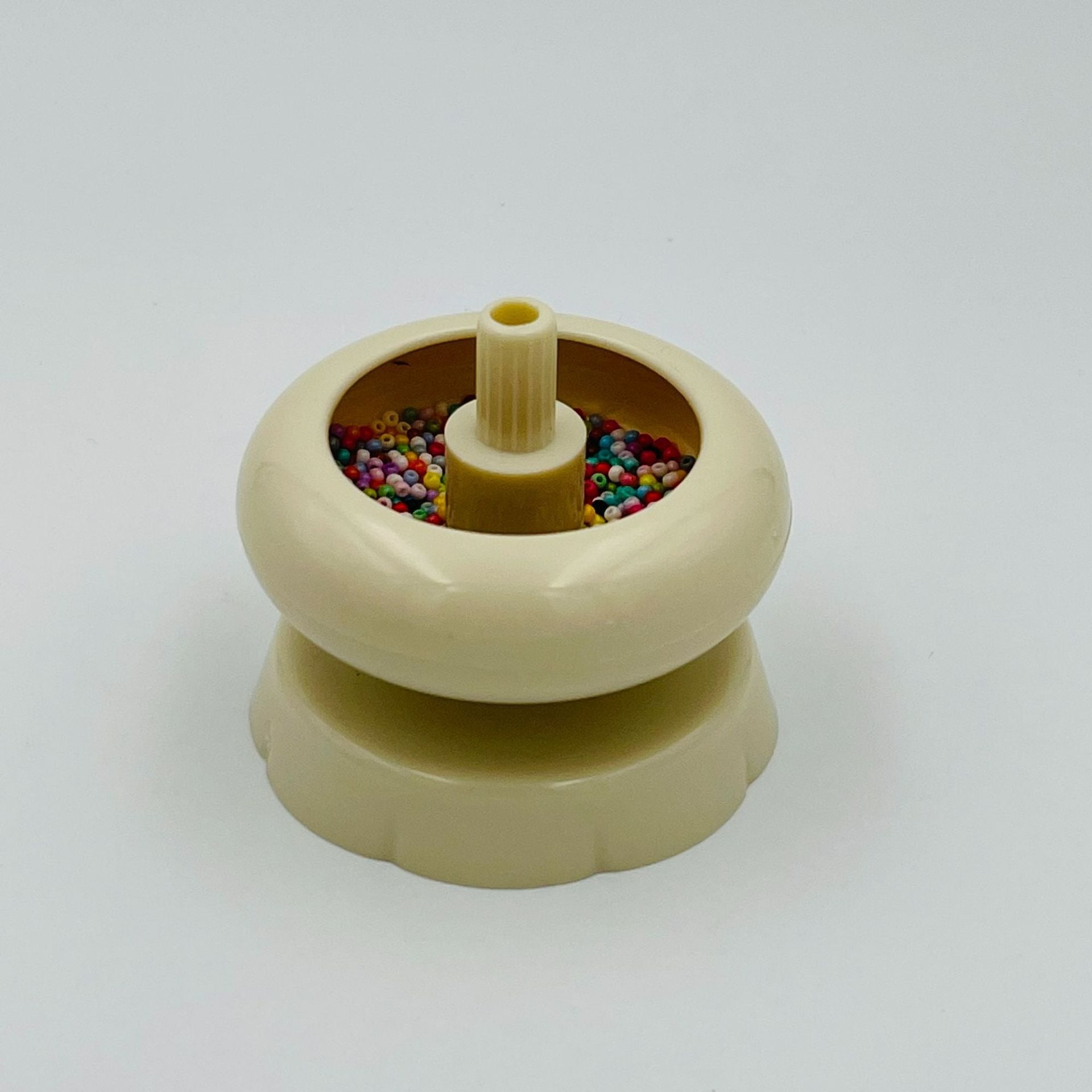 Mini Plastic Bead Spinner Milky White Compact 6cm 2pcs 2
