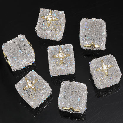 Butterfly Pentagram Cube Rhinestone Beads 22mm Vibrant Metal Embellished 5pcs 26