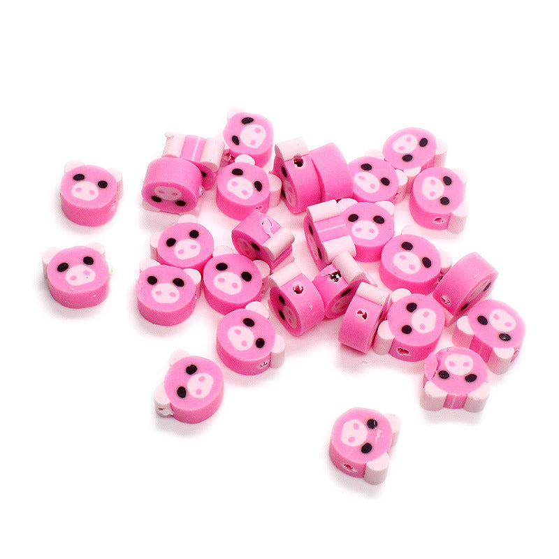 Animal Character Flat Clay Beads 10mm Colorful Mixed 1000pcs 3