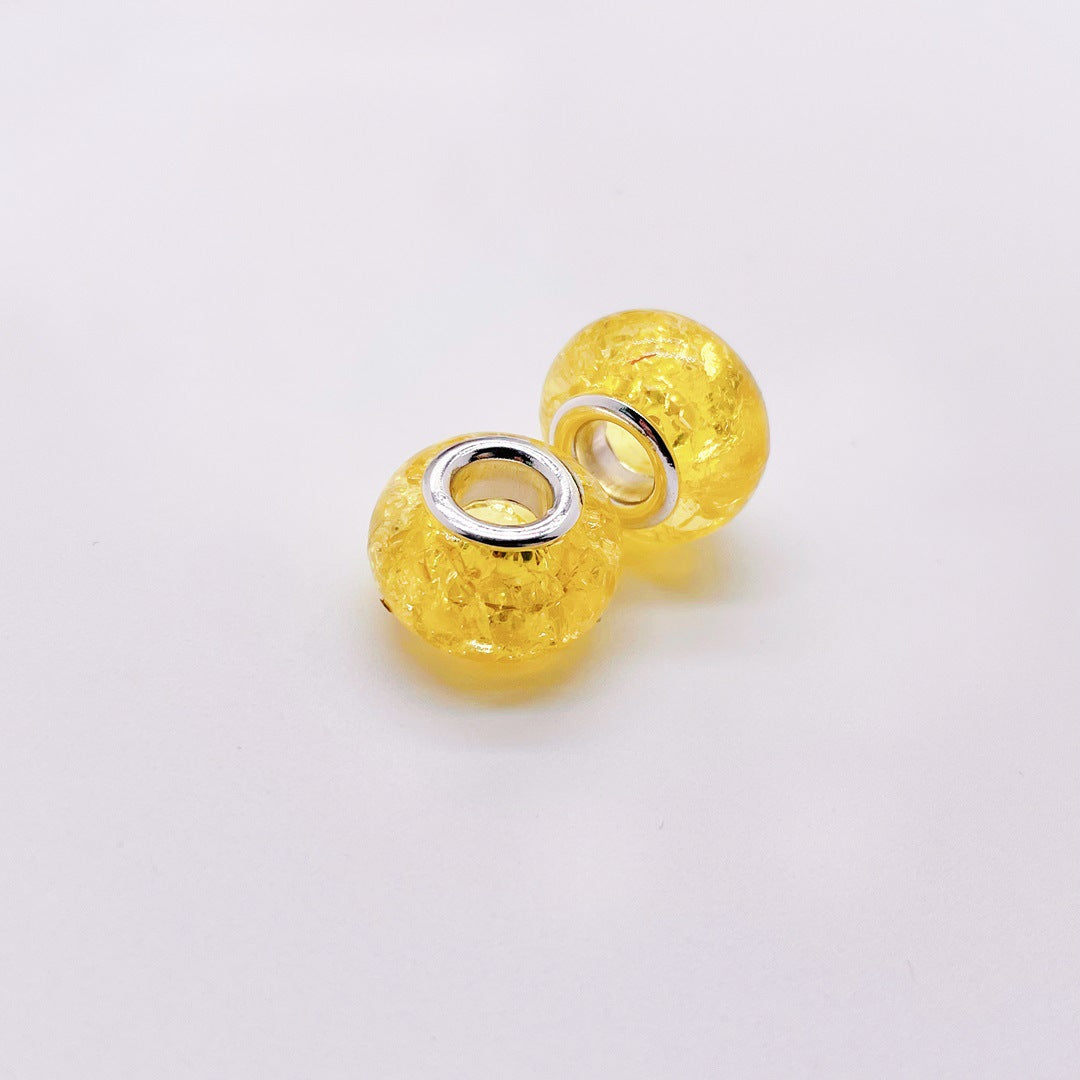 Acrylic Spacer Beads 14mm Crackle Large Hole 50pcs 8