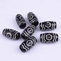 Small Flower Pattern Barrel Acrylic Beads 20mm Plastic Dreadlock 100pcs 2