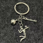 Alloy Horn Volleyball Player Keychain Metal Sports Charm 19