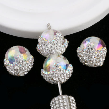 Embellished Bubblegum Beads 20mm Crown Claw Rhinestone Cloud Glossy 6pcs 6