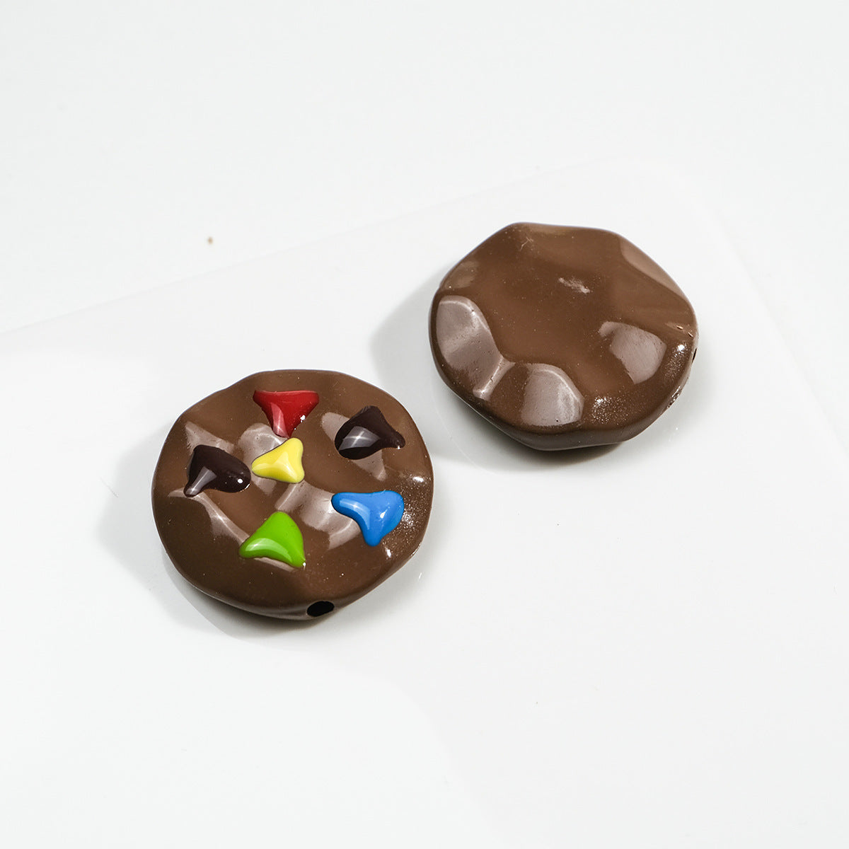 Painted Cookies Acrylic Beads 25mm Colorful Baking Design 50pcs 12