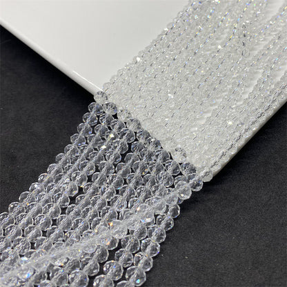 Faceted Transparent Glass Beads 8mm Clear Sparkle 10 Strands