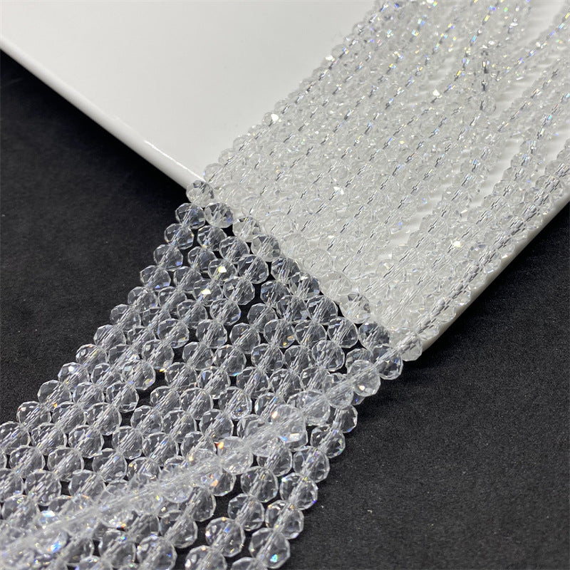 Faceted Transparent Glass Beads 8mm Clear Sparkle 10 Strands