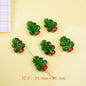 Lampwork Glass Beads Oval Cylindrical Hand Painted Christmas Theme 10pcs 13