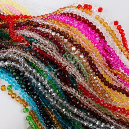 Transparent Faceted Glass Beads 10mm Colorful Mixed 136pcs
